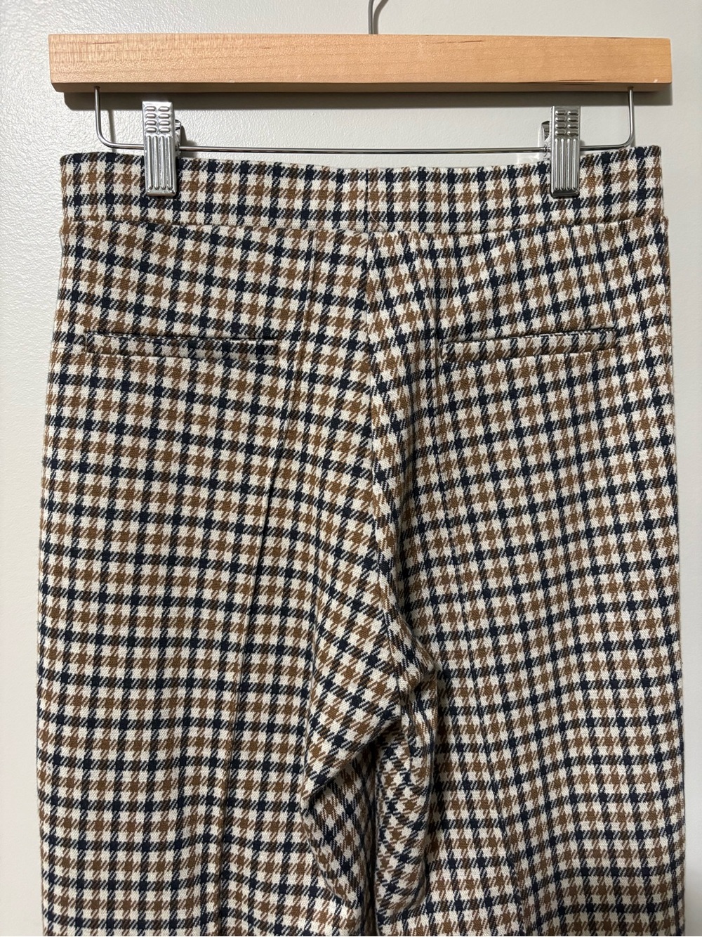 Part Two Pontas Straight Leg Mid Rise Pant Toasted Coconut Check Pattern - Picture 10 of 14